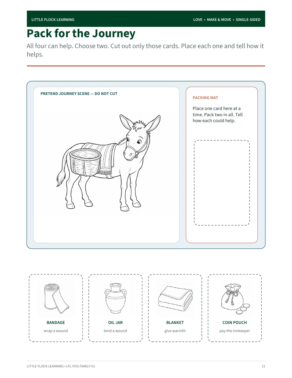 Fruit of the Spirit Love session — Make and Move activity page